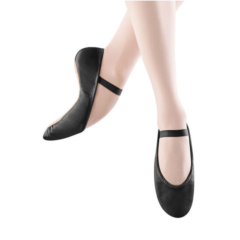 Adult Dansoft Leather Full Sole Ballet Shoes - Black