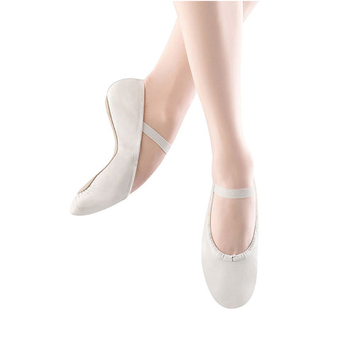 Child Dansoft Leather Full Sole Ballet Shoes - White