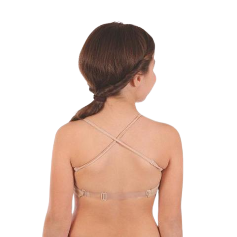 Kids Nude Bra Top With Clear Straps