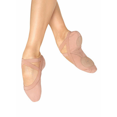 Adult Pro Elastic Split Sole Canvas Ballet Shoes - Pink