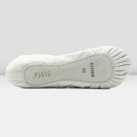 Child Dansoft Leather Full Sole Ballet Shoes - White
